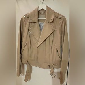 Soia & Kyo beige cream leather jacket.